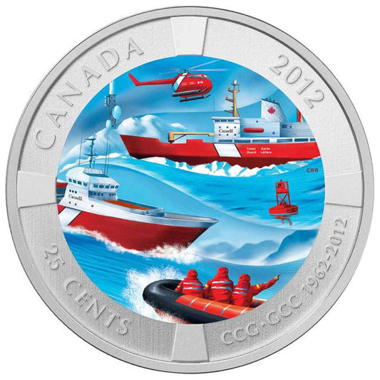 25 Cents Kanada 2012 - Pobrežná stráž - kolorovaná
