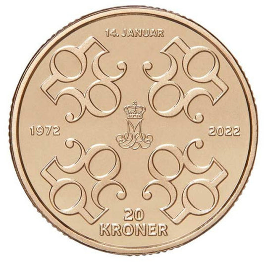 20 Kroner Dánsko 2022 - 50. výročie na tróne