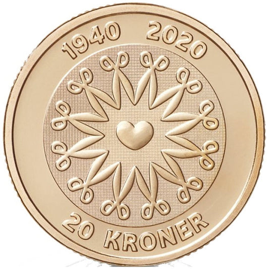 20 Kroner Dánsko 2020 - 80. narodeniny Margrethe II