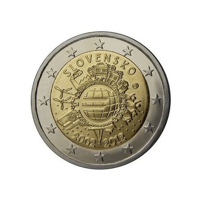 2 EURO Slovensko 2012 - 10. rokov Euro meny