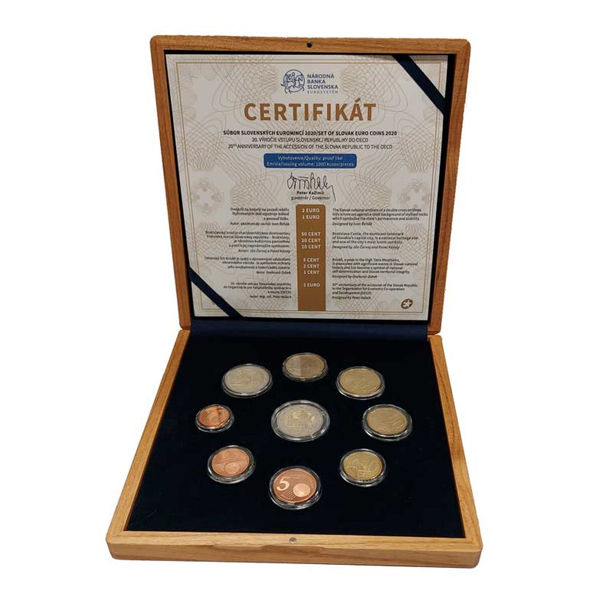 Sada obehových EURO mincí SR 2020 - OECD Proof like